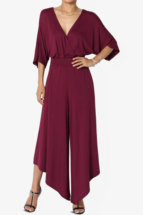 Genie Surplice Wrap Asymmertic Wide Leg Jumpsuit