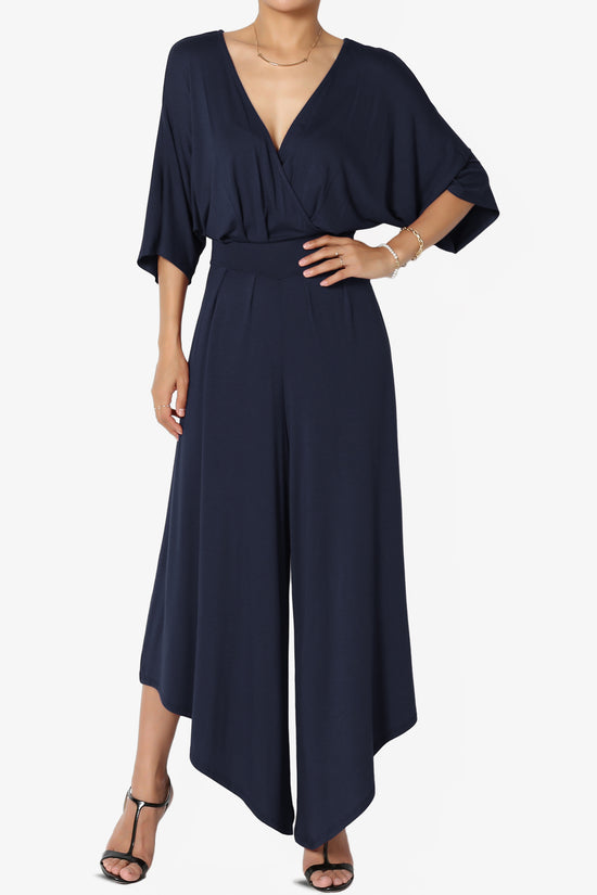 Genie Surplice Wrap Asymmertic Wide Leg Jumpsuit