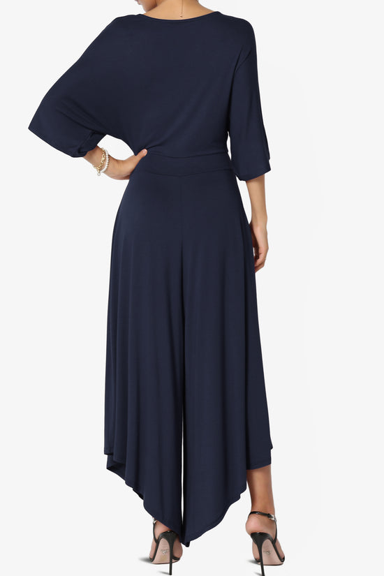 Genie Surplice Wrap Asymmertic Wide Leg Jumpsuit