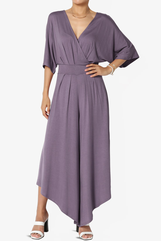 Genie Surplice Wrap Asymmertic Wide Leg Jumpsuit