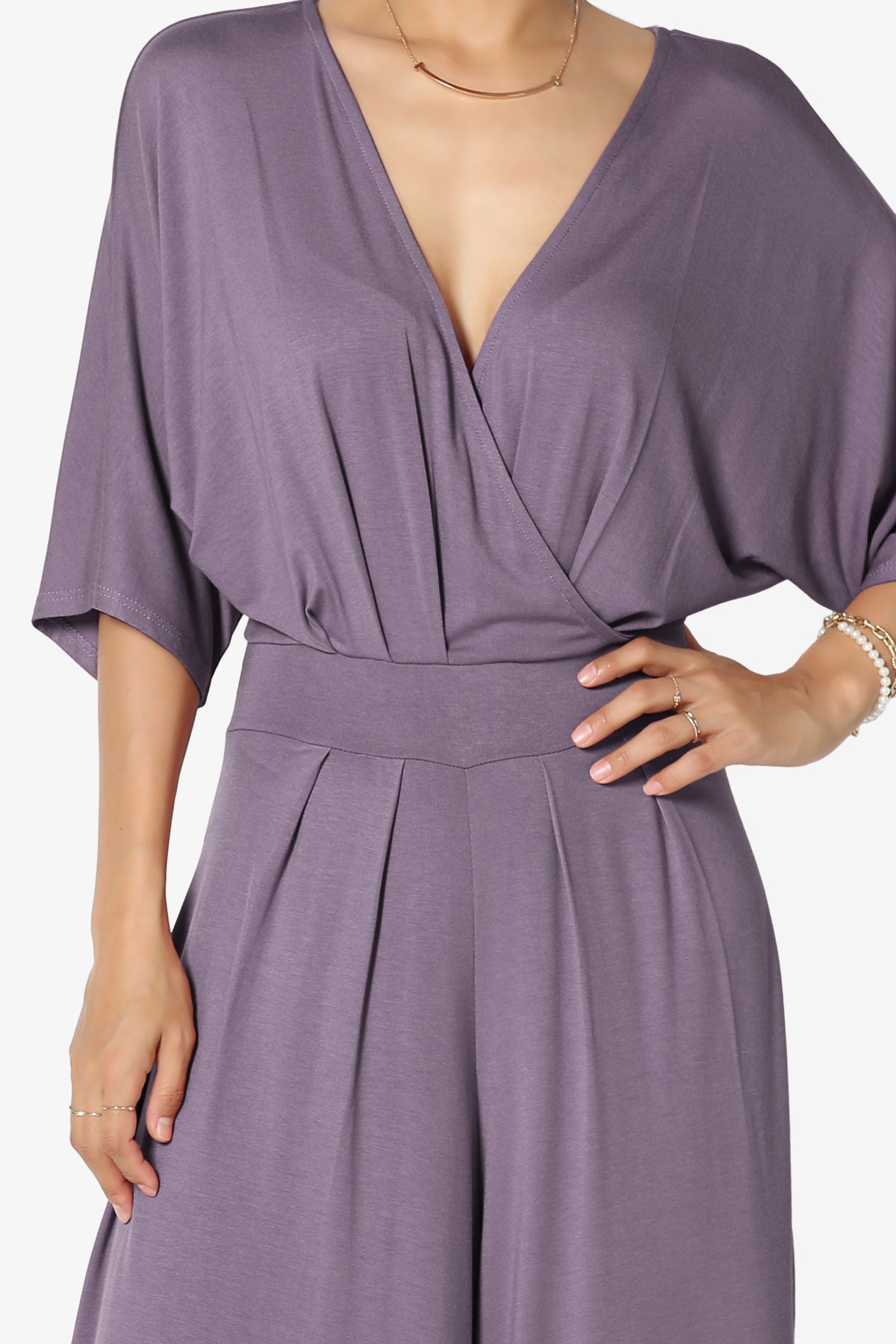 Genie Surplice Wrap Asymmertic Wide Leg Jumpsuit