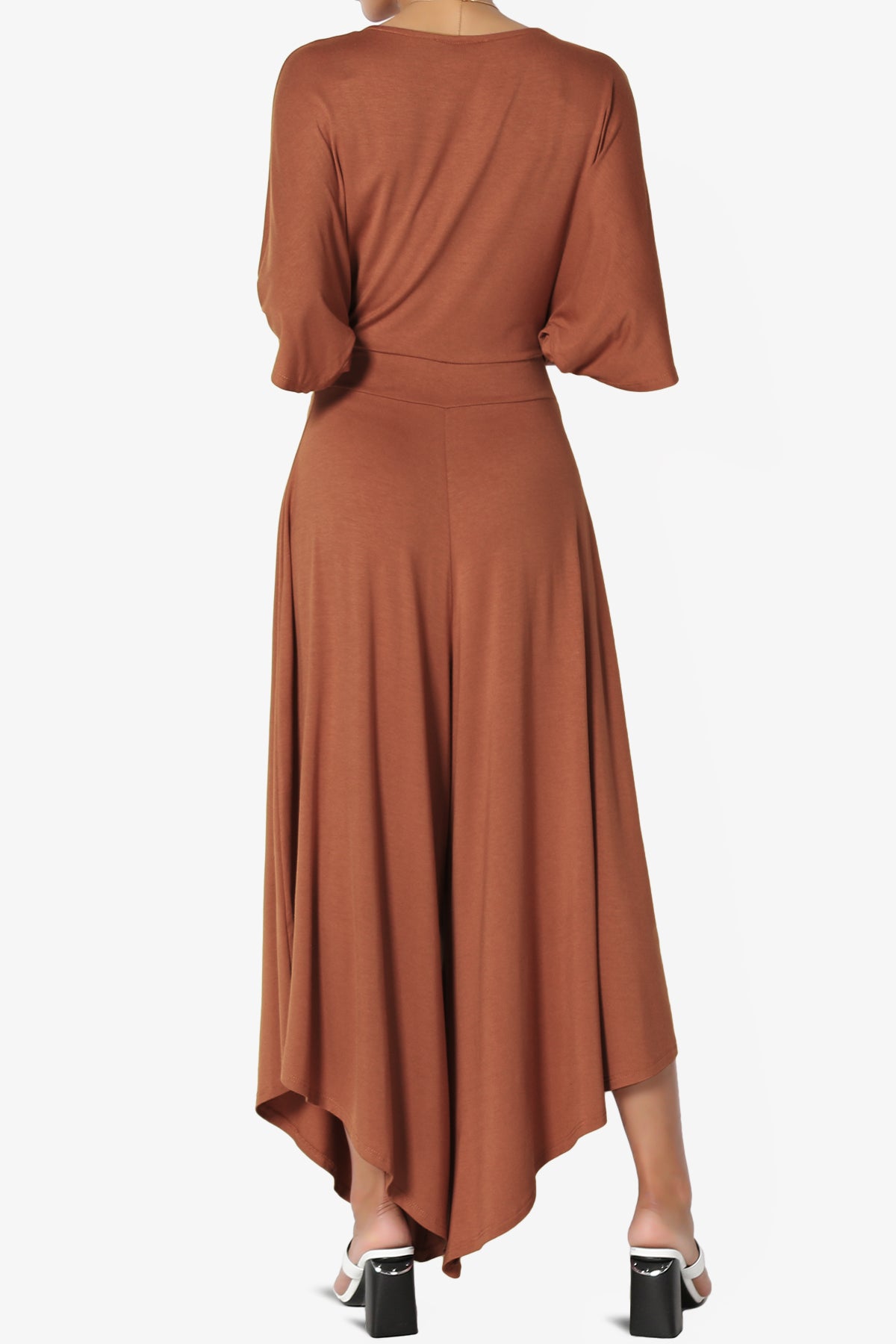 Genie Surplice Wrap Asymmertic Wide Leg Jumpsuit