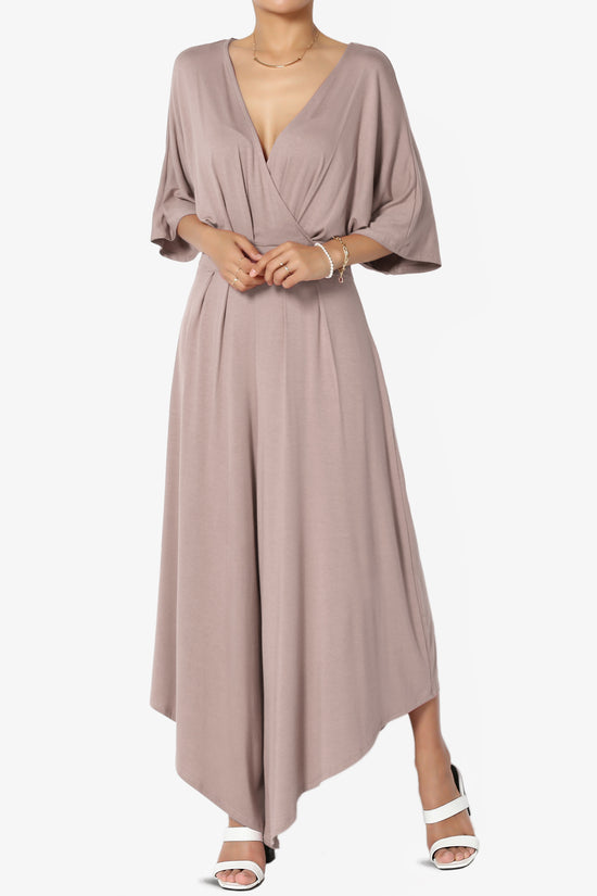 Genie Surplice Wrap Asymmertic Wide Leg Jumpsuit