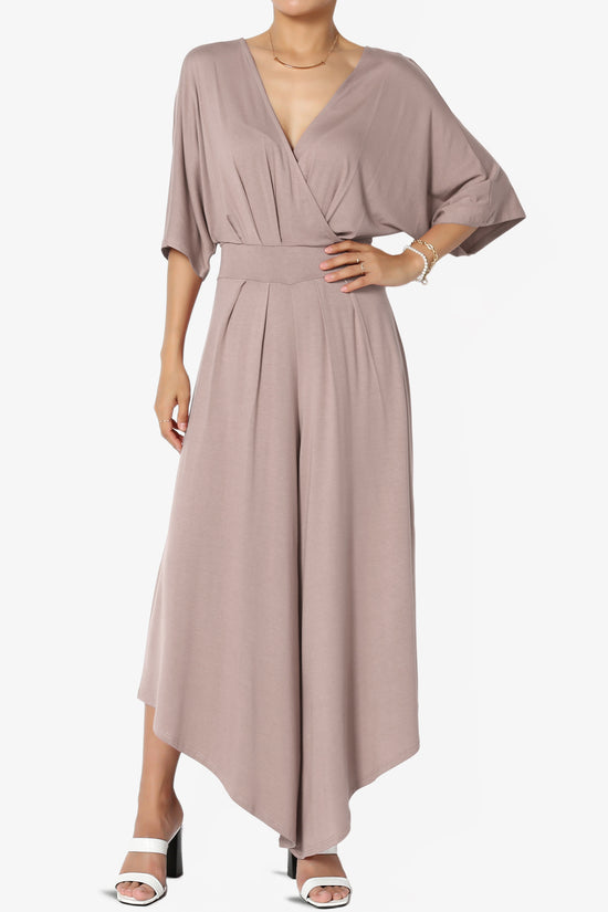 Genie Surplice Wrap Asymmertic Wide Leg Jumpsuit