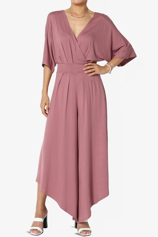 Genie Surplice Wrap Asymmertic Wide Leg Jumpsuit