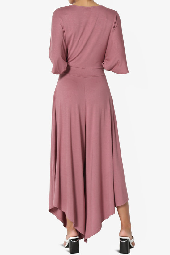 Genie Surplice Wrap Asymmertic Wide Leg Jumpsuit