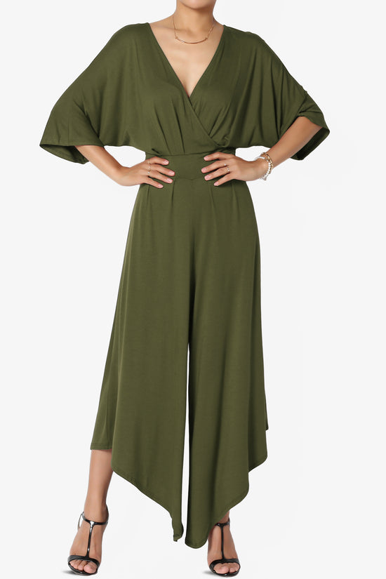 Genie Surplice Wrap Asymmertic Wide Leg Jumpsuit
