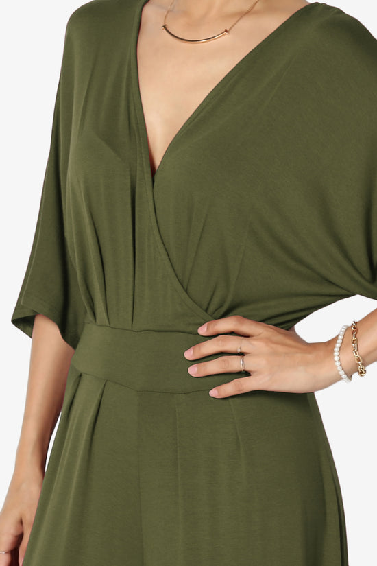 Genie Surplice Wrap Asymmertic Wide Leg Jumpsuit