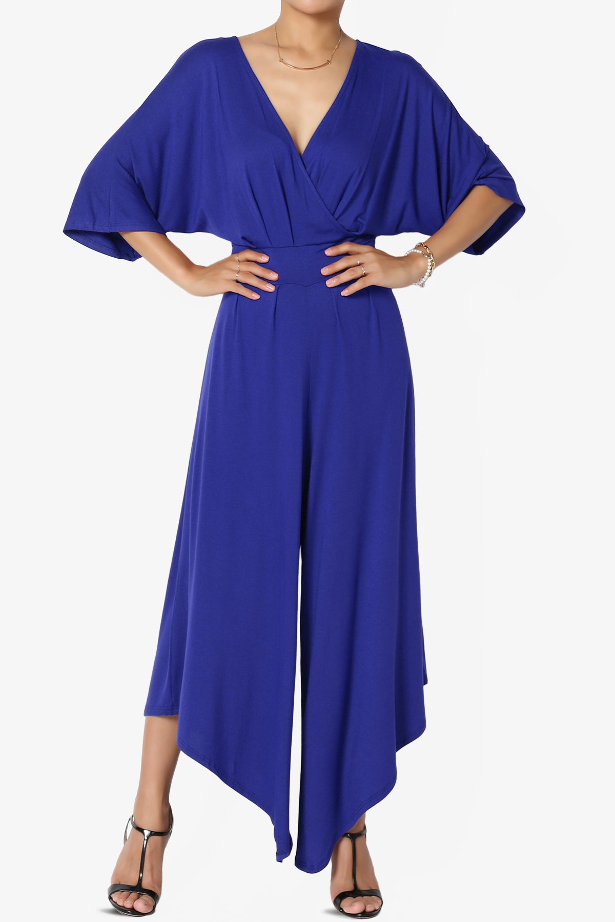 Genie Surplice Wrap Asymmertic Wide Leg Jumpsuit