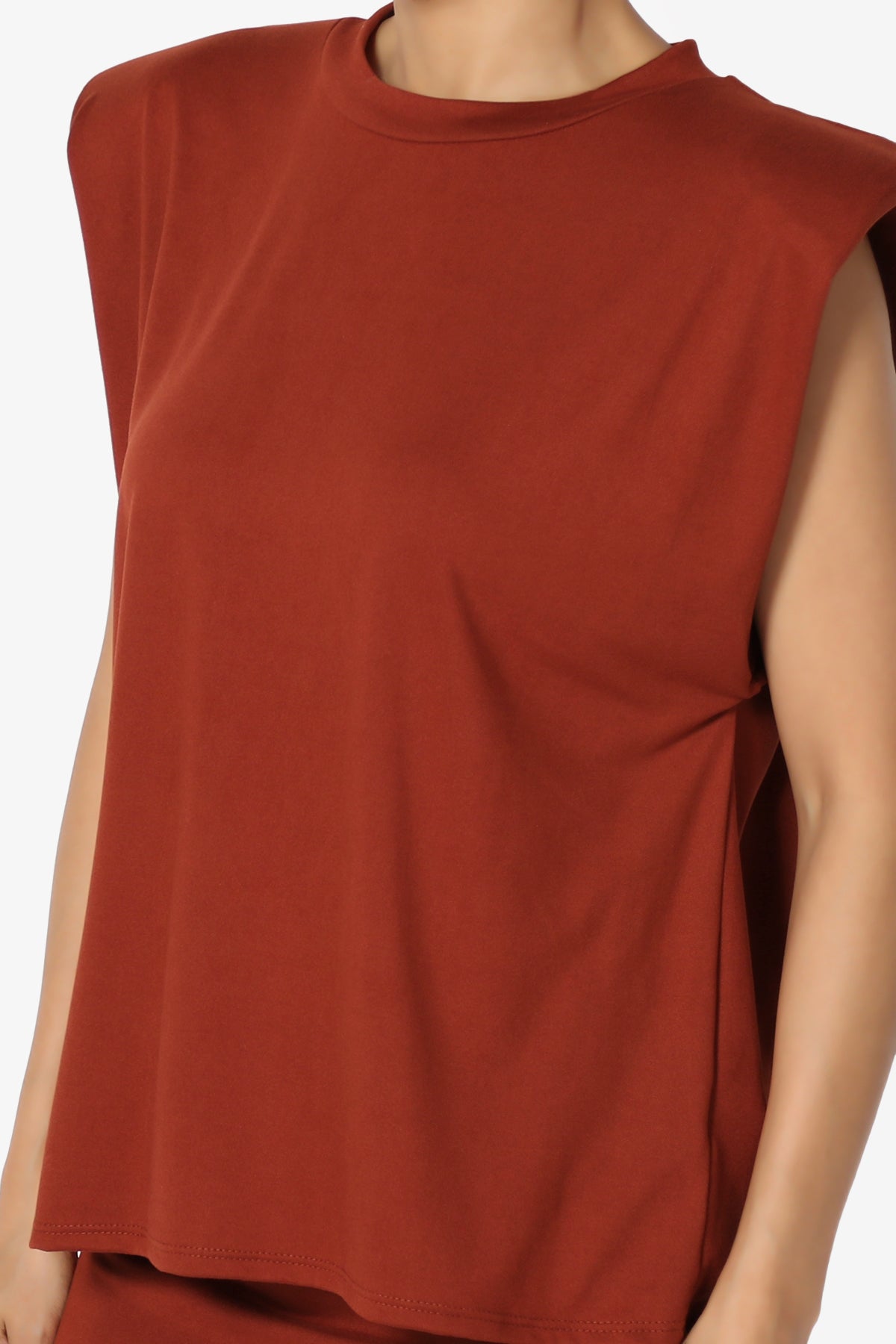 Joey Padded Shoulder Tank Top & Midi Pencil Skirt SET