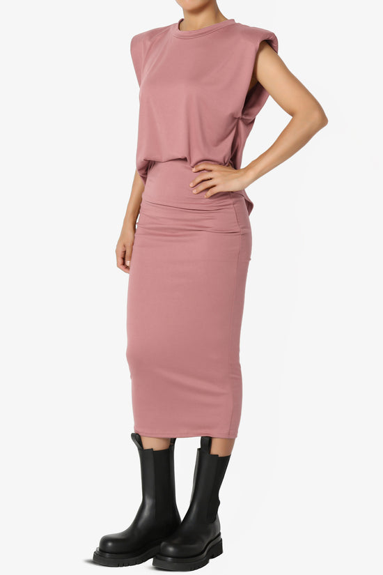 Joey Padded Shoulder Tank Top & Midi Pencil Skirt SET