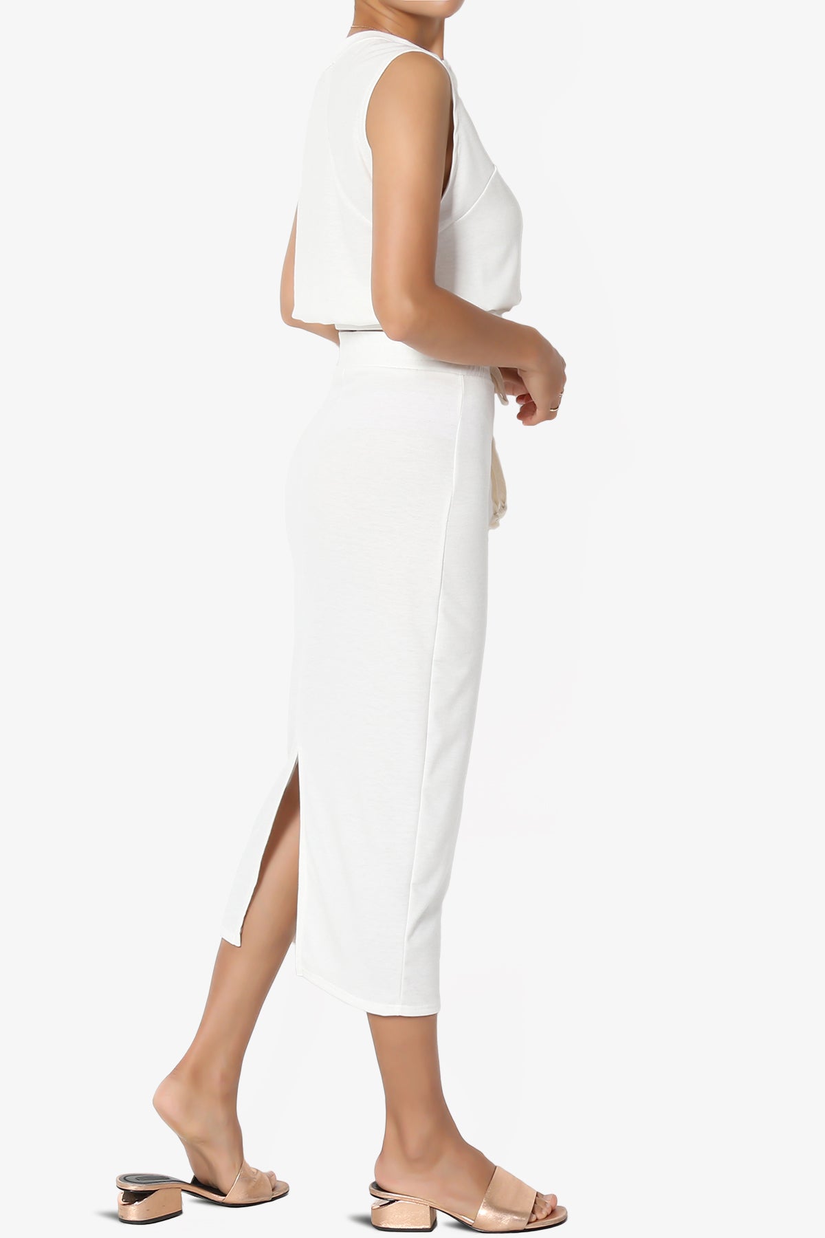 Discreet Crop Tank Top & Midi Skirt SET PLUS