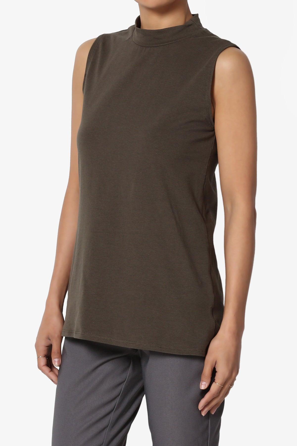 Kahiko Sleeveless Mock Neck Tee