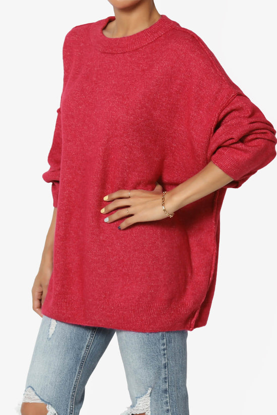 Troopa Oversized Melange Sweater BURGUNDY_3