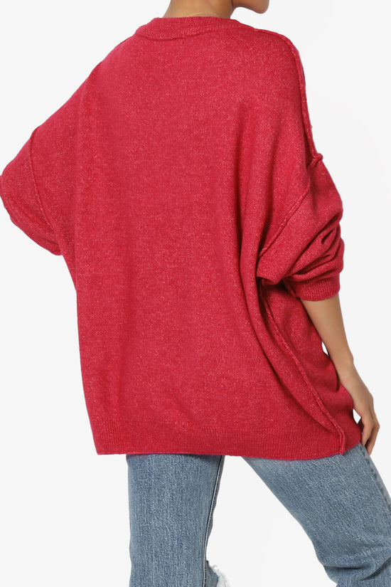 Troopa Oversized Melange Sweater BURGUNDY_4