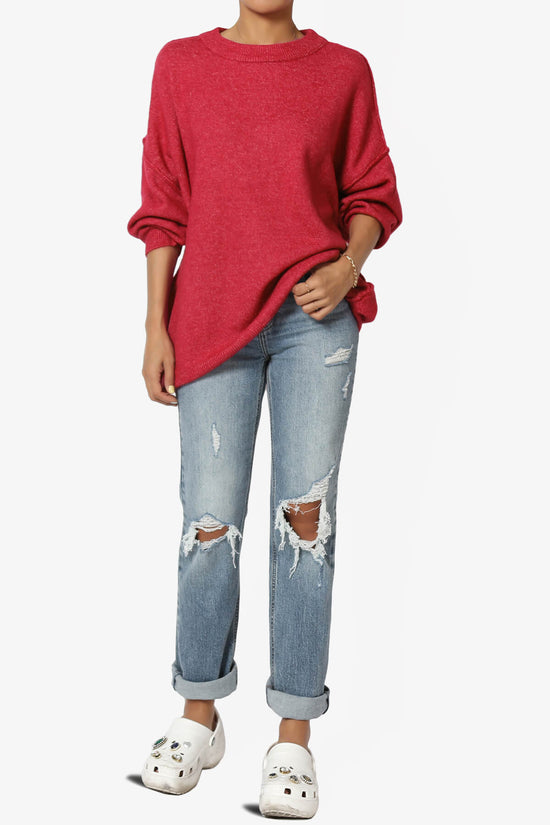 Troopa Oversized Melange Sweater BURGUNDY_6
