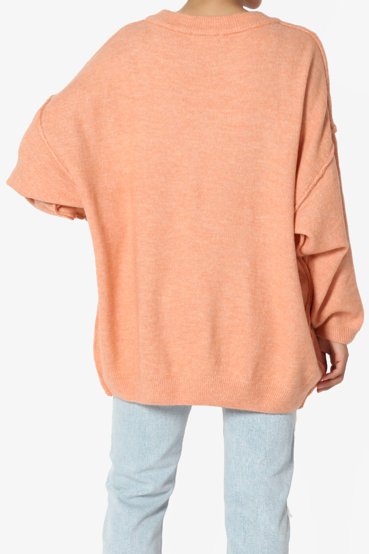 Troopa Oversized Melange Sweater CORAL_2