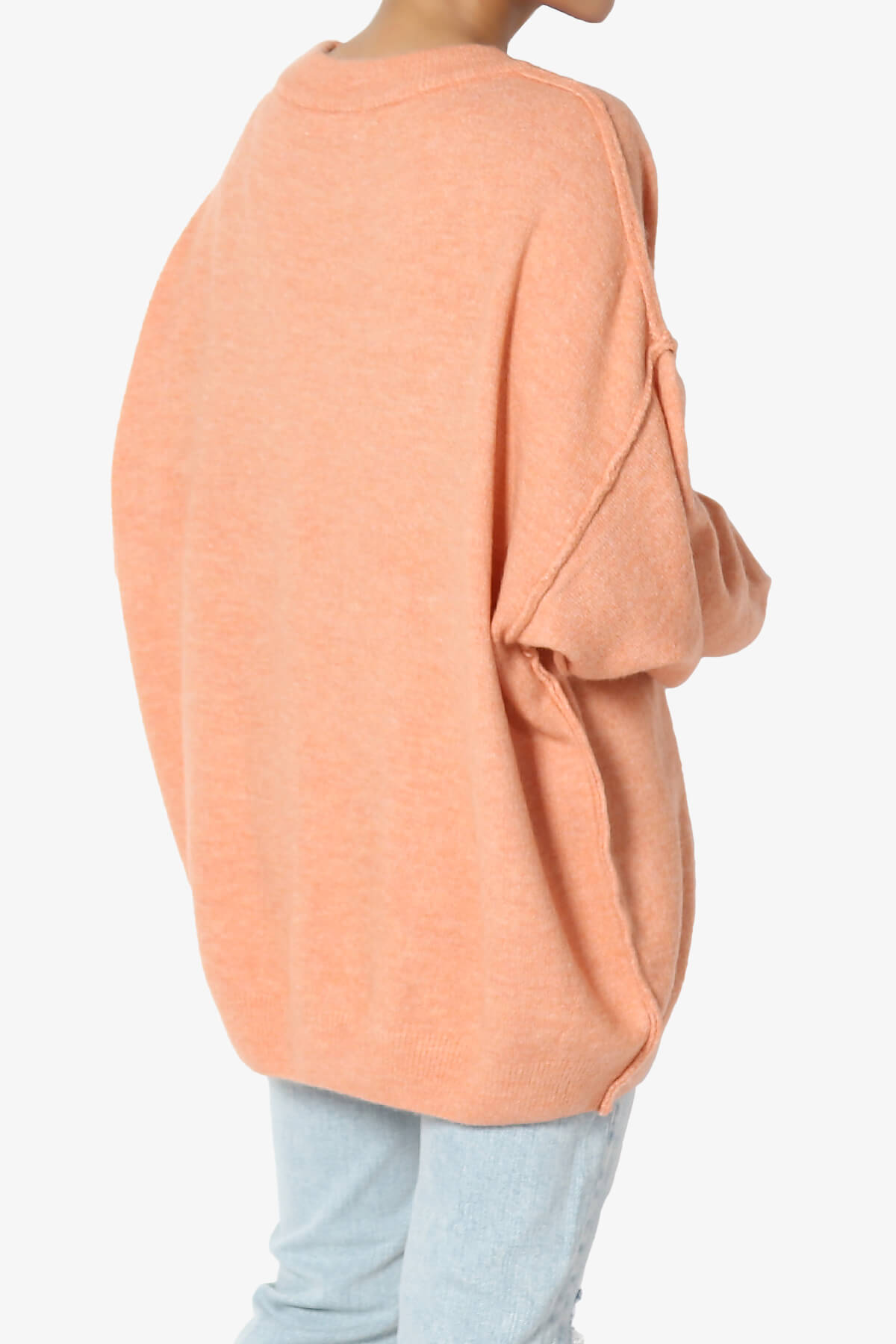 Troopa Oversized Melange Sweater CORAL_4