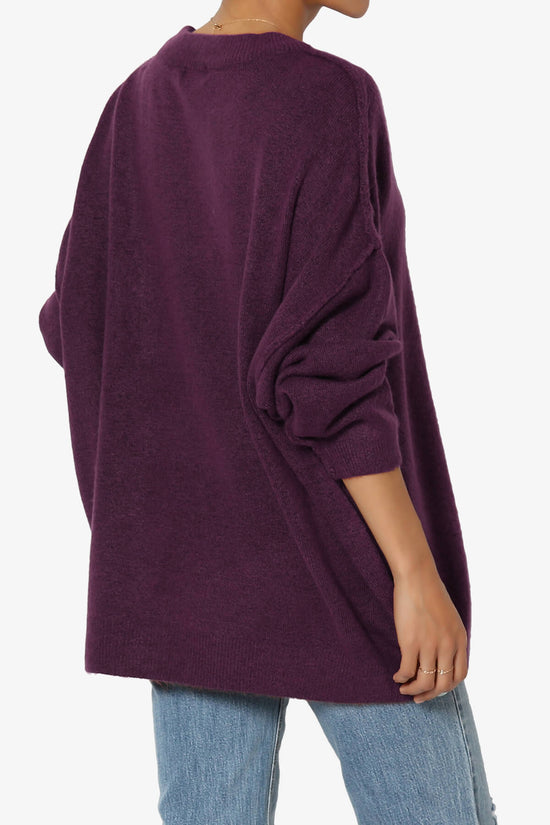 Troopa Oversized Melange Sweater DARK PLUM_4