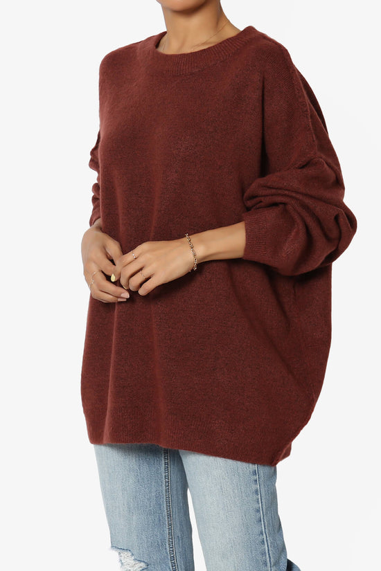 Troopa Oversized Melange Sweater DARK RUST_3