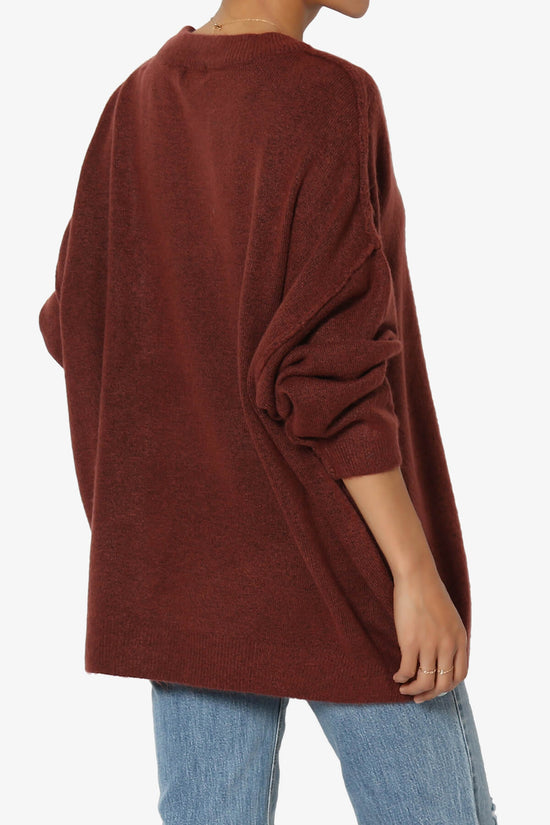Troopa Oversized Melange Sweater DARK RUST_4