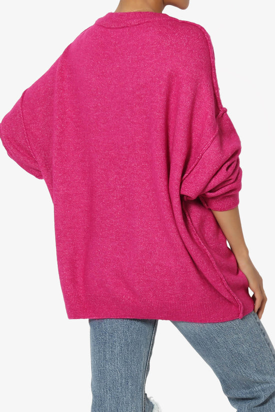 Troopa Oversized Melange Sweater MAGENTA_4