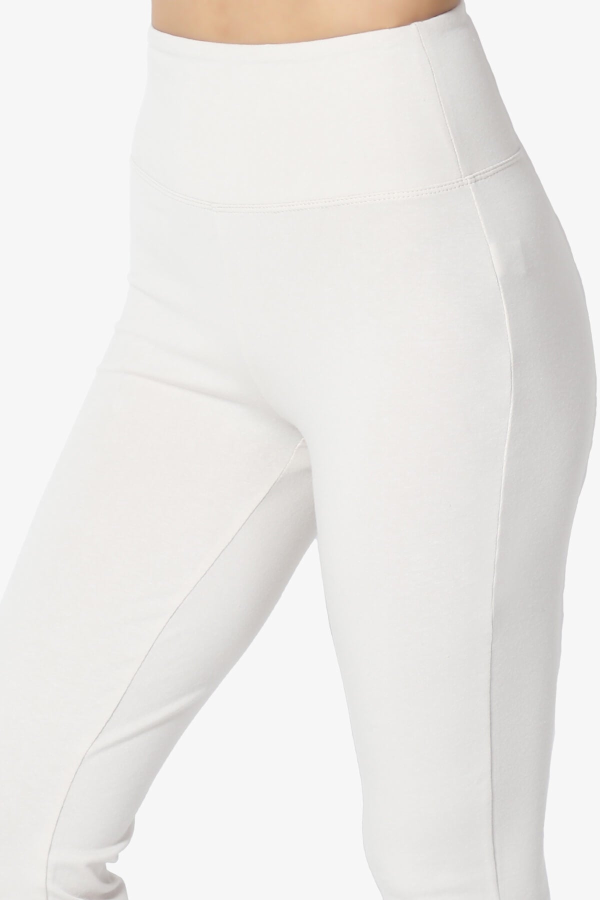 Zaylee Raw Hem Flared Comfy Yoga Pants BONE_5