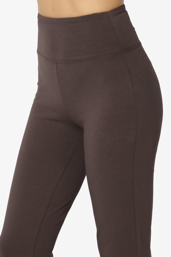 Zaylee Raw Hem Flared Comfy Yoga Pants BROWN_5