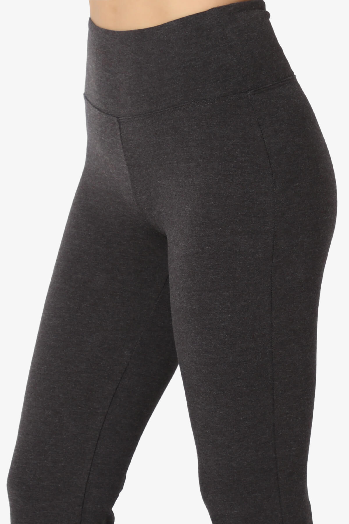 Zaylee Raw Hem Flared Comfy Yoga Pants CHARCOAL_5