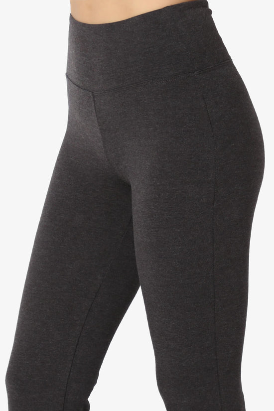 Zaylee Raw Hem Flared Comfy Yoga Pants CHARCOAL_5