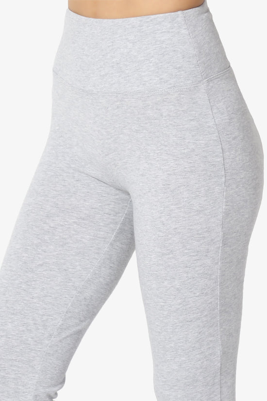 Zaylee Raw Hem Flared Comfy Yoga Pants HEATHER GREY_5