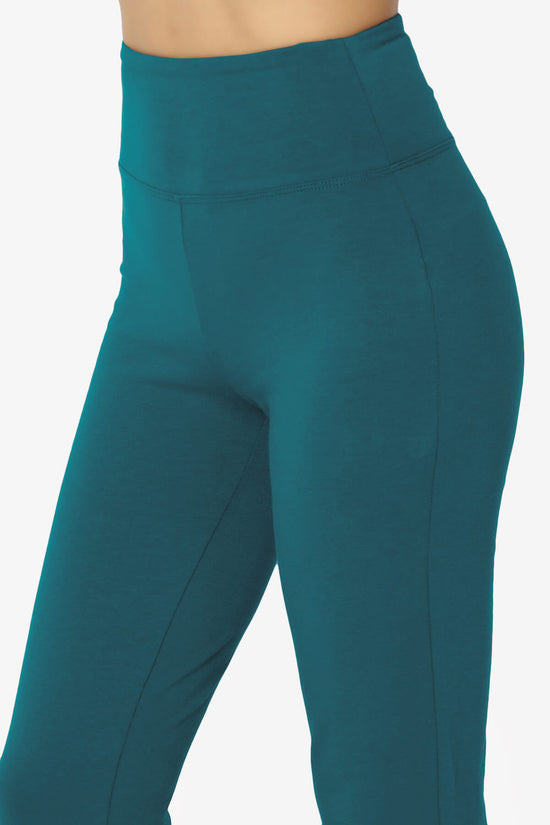 Zaylee Raw Hem Flared Comfy Yoga Pants TEAL_5