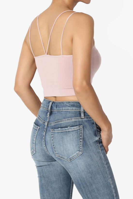Zippy Skinny Strap Ribbed Seamless Bra Cami DUSTY BLUSH_4