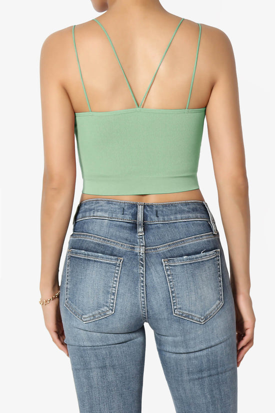 Zippy Skinny Strap Ribbed Seamless Bra Cami LIGHT GREEN_2
