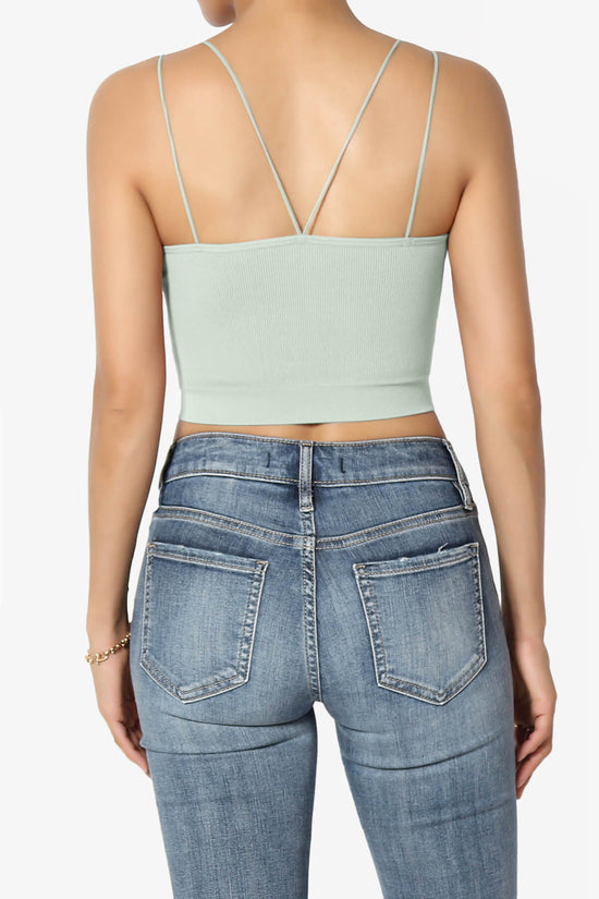 Zippy Skinny Strap Ribbed Seamless Bra Cami LIGHT SAGE_2