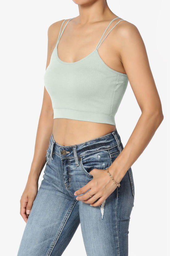 Zippy Skinny Strap Ribbed Seamless Bra Cami LIGHT SAGE_3