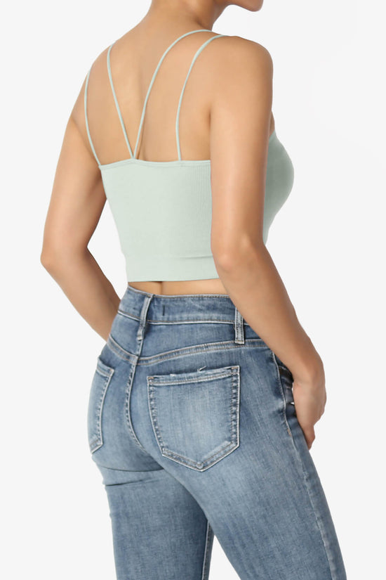 Zippy Skinny Strap Ribbed Seamless Bra Cami LIGHT SAGE_4