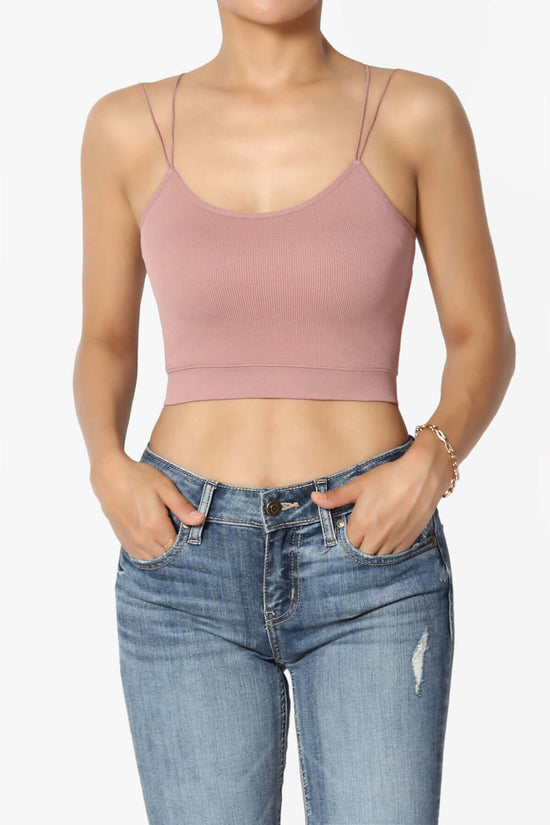 Zippy Skinny Strap Ribbed Seamless Bra Cami MAUVE_1
