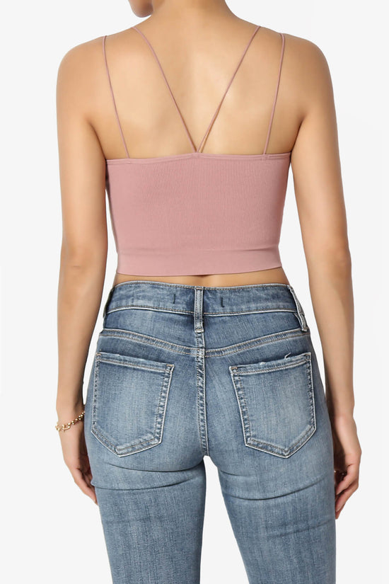 Zippy Skinny Strap Ribbed Seamless Bra Cami MAUVE_2