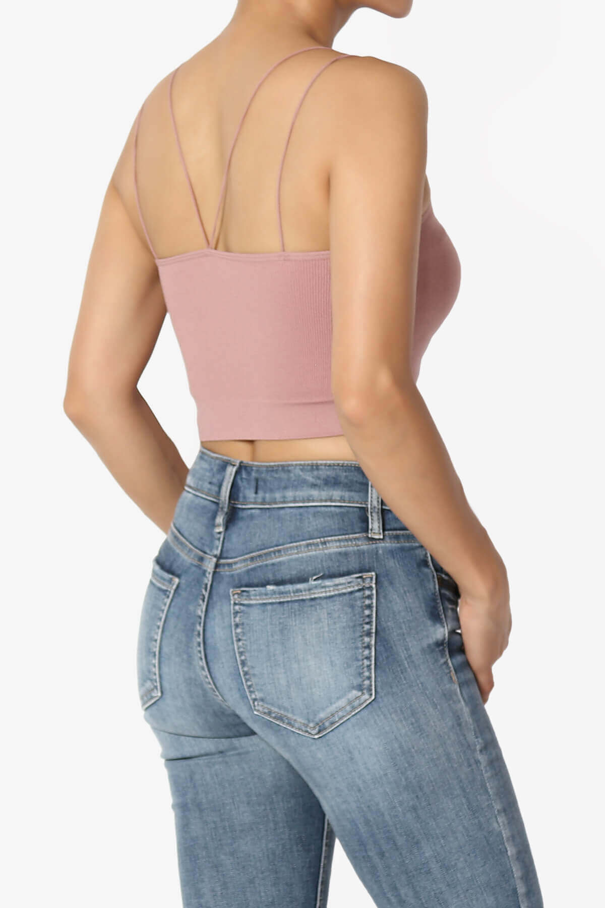 Zippy Skinny Strap Ribbed Seamless Bra Cami MAUVE_4
