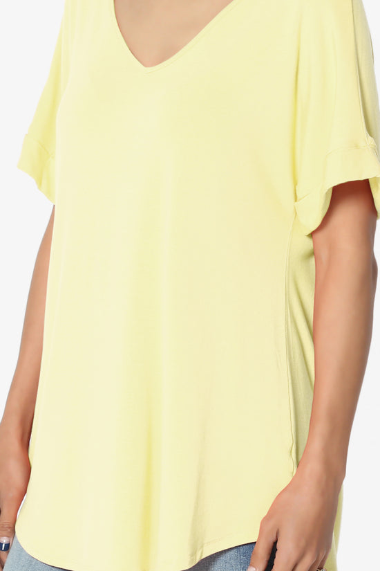 Tracey Wide V-Neck Jersey Top