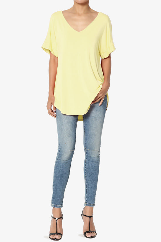 Tracey Wide V-Neck Jersey Top