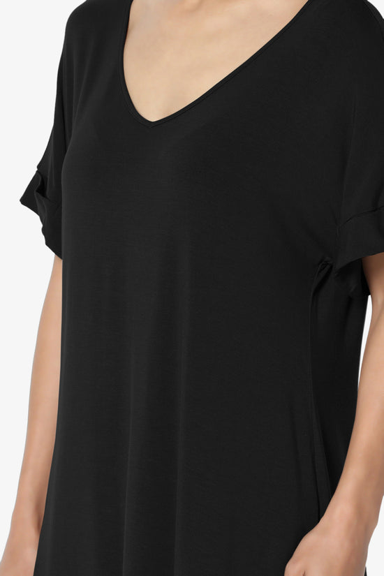 Tracey Wide V-Neck Jersey Top
