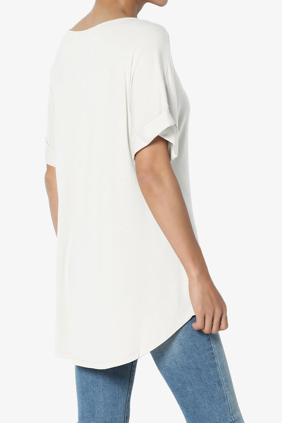 Tracey Wide V-Neck Jersey Top PLUS