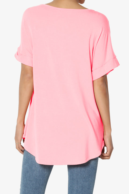Tracey Wide V-Neck Jersey Top