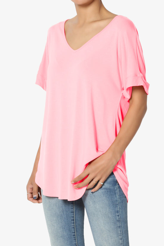 Tracey Wide V-Neck Jersey Top