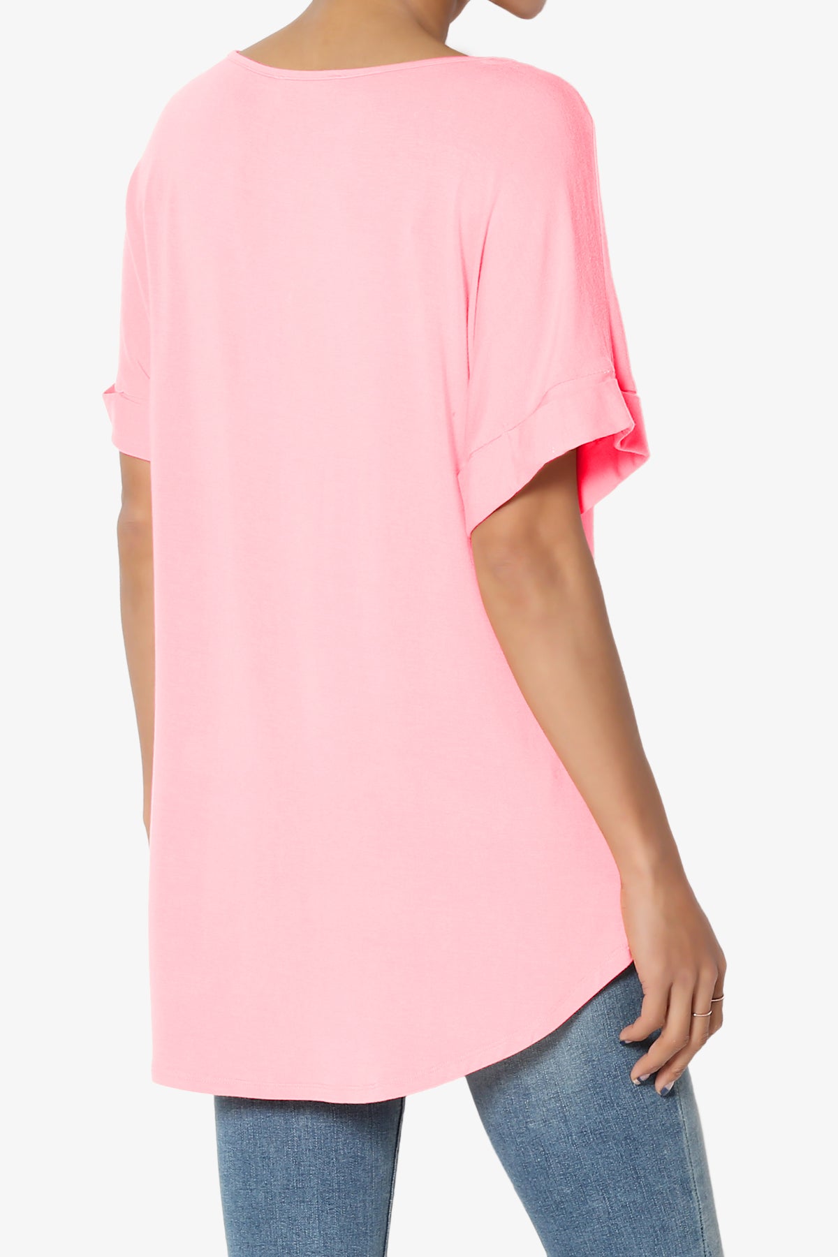 Tracey Wide V-Neck Jersey Top