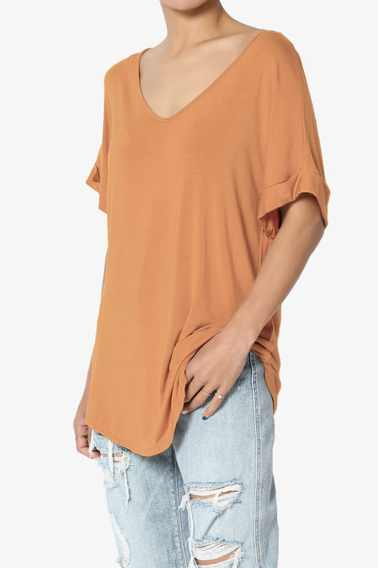 Tracey Wide V-Neck Jersey Top