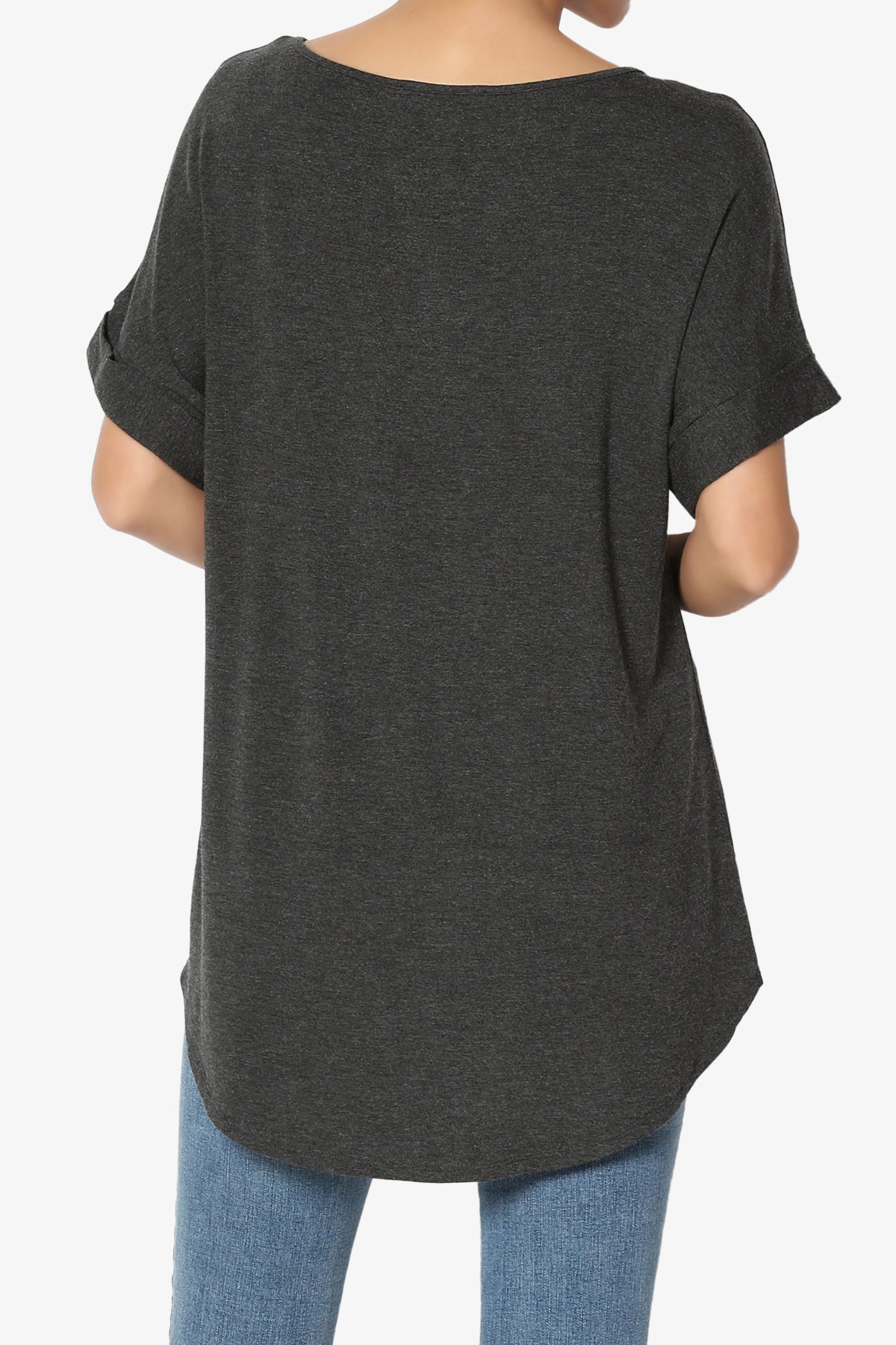 Tracey Wide V-Neck Jersey Top