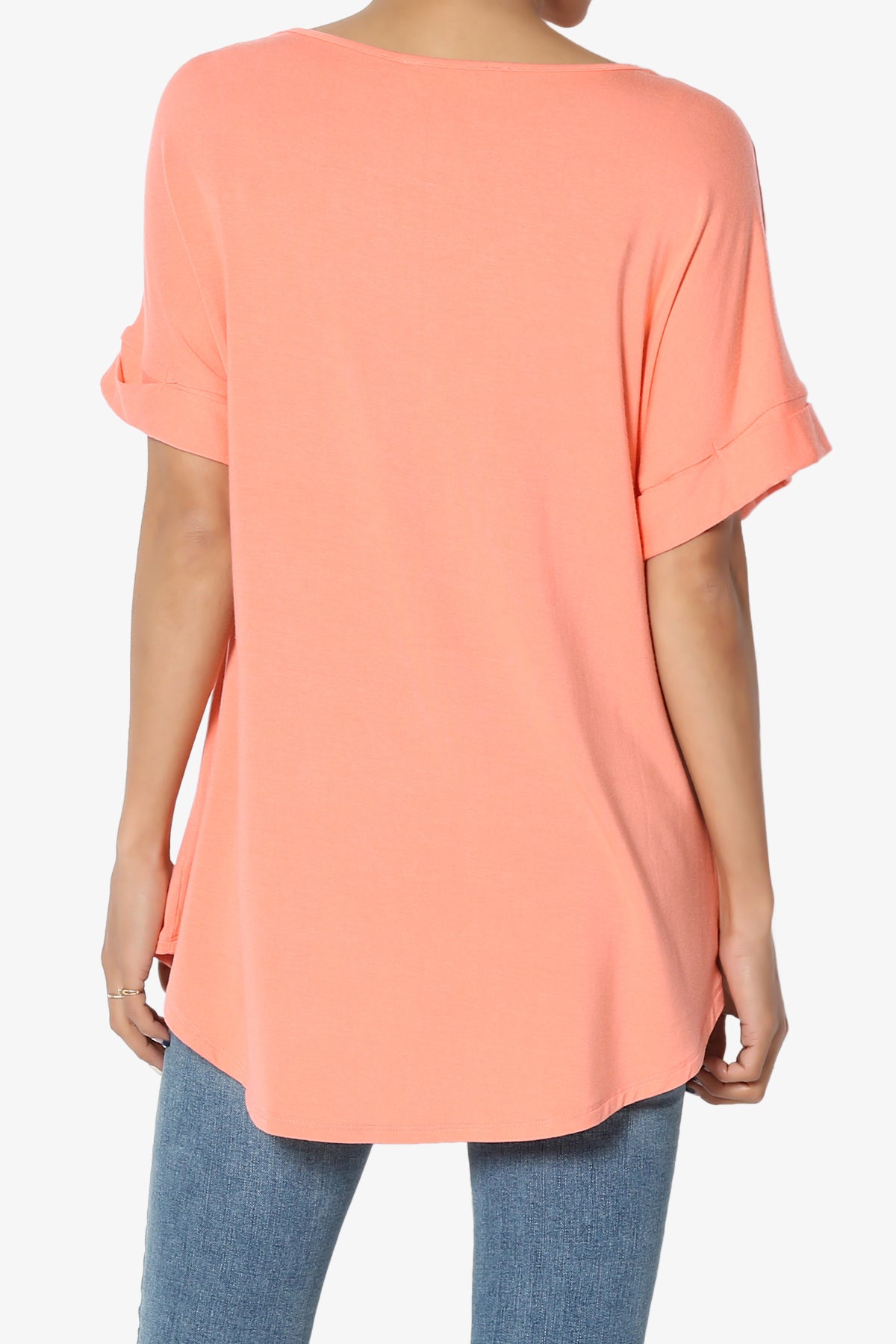 Tracey Wide V-Neck Jersey Top